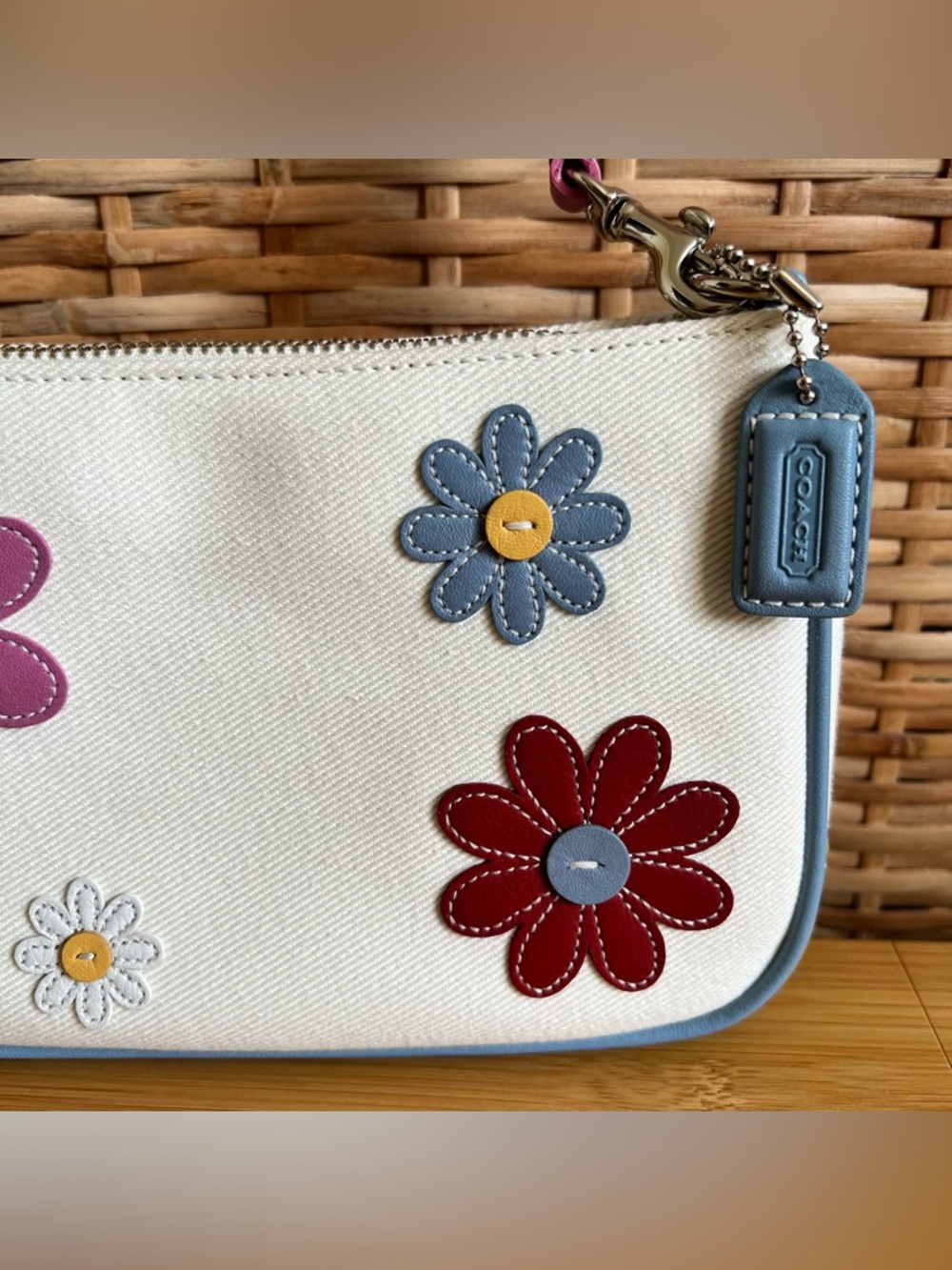 Coach vintage white demi shoulder bag 6754 Shibuya exclusive flower floral - Picture 3 of 11